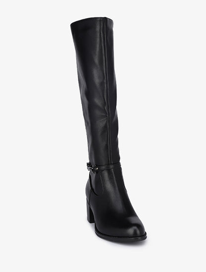 Bottes classiques élastiquées à talon - Noir - 2