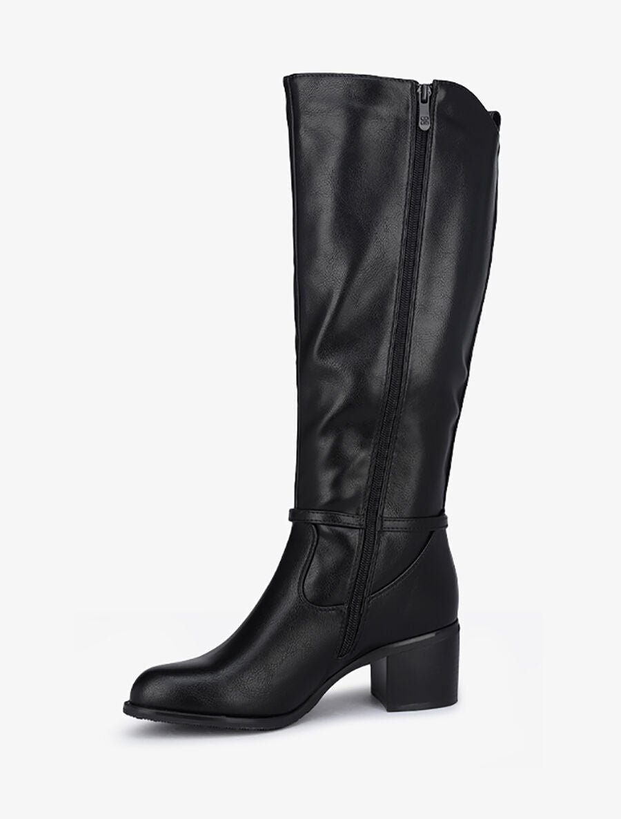 Bottes classiques élastiquées à talon - Noir - 3