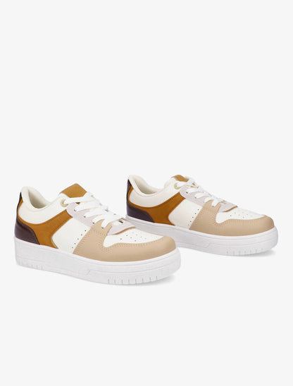 Sneakers en simili - Camel - 4