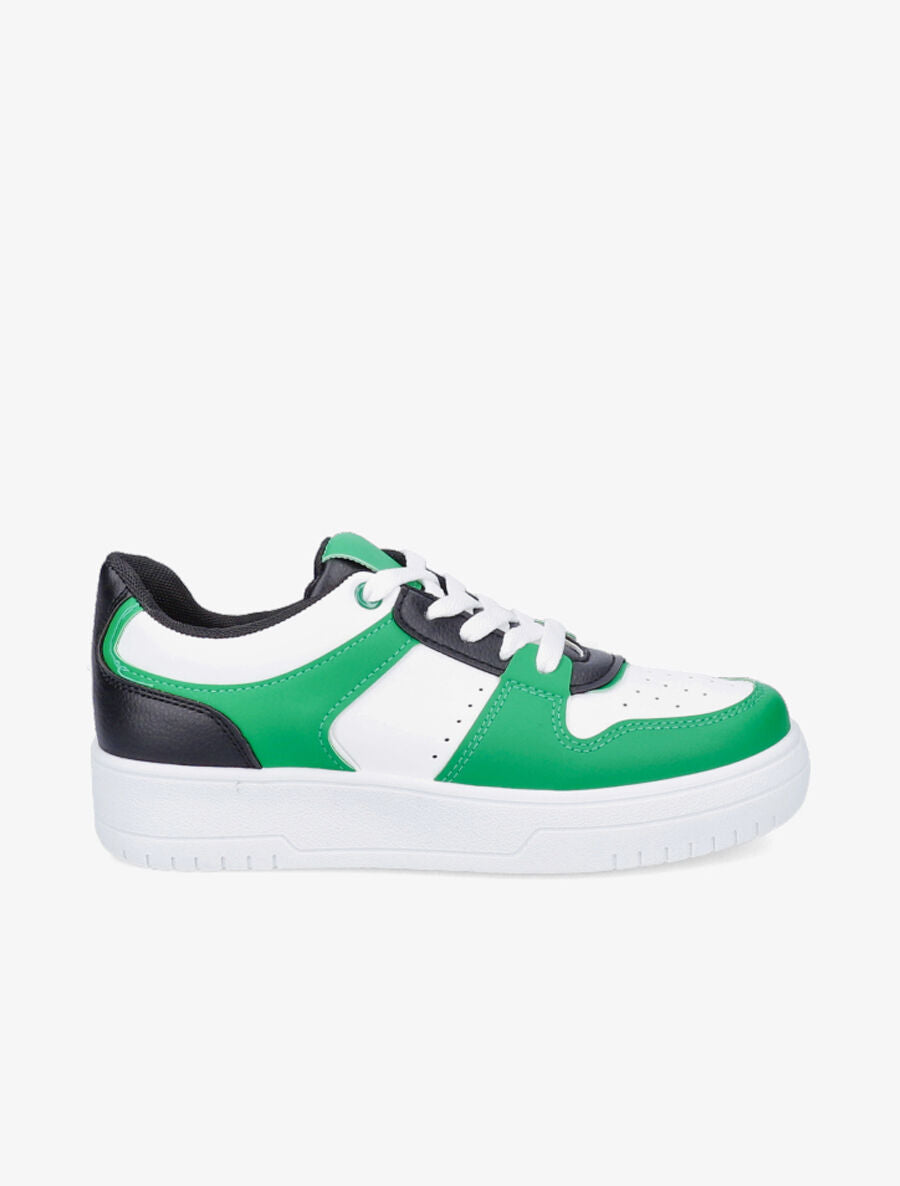 Sneakers en simili - Vert - 5