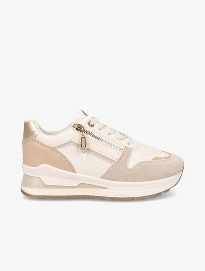 Baskets texturées à zip - Beige - 5