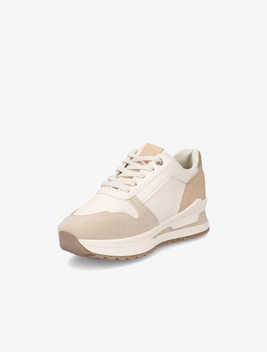 Baskets texturées à zip - Beige - 3