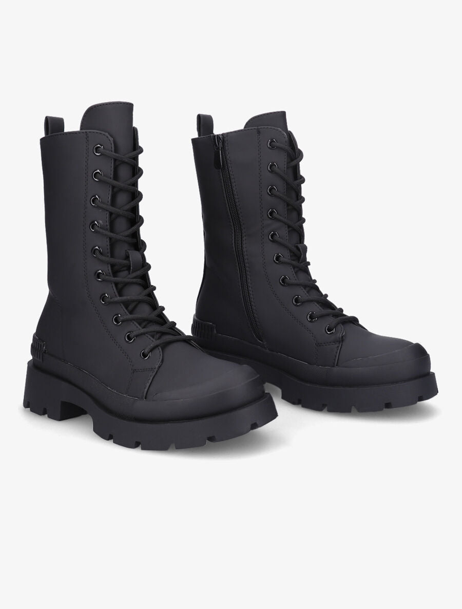 Boots montantes à lacets - Noir - 4