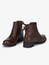 Bottines plates en simili à détails effet croco - Marron - 1