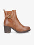 Bottines à talon et boucle - Camel - 1
