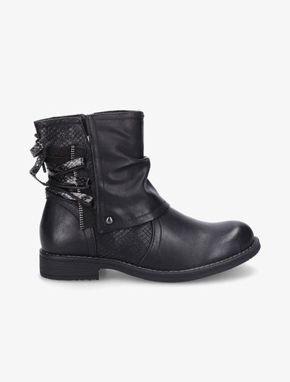 Bottines montantes corsetées - Noir - 1