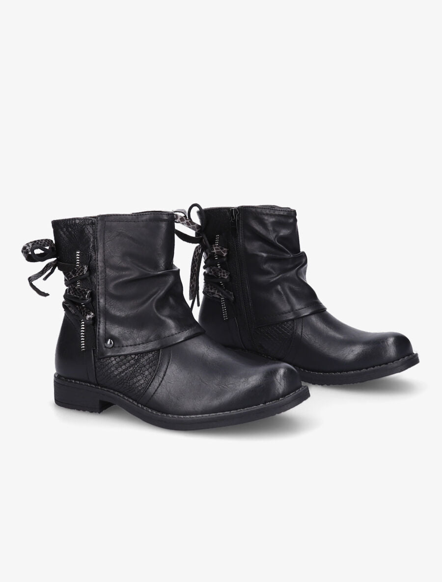 Bottines montantes corsetées - Noir - 4
