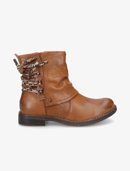 Bottines montantes corsetées - Camel - 2