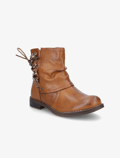Bottines montantes corsetées - Camel - 3