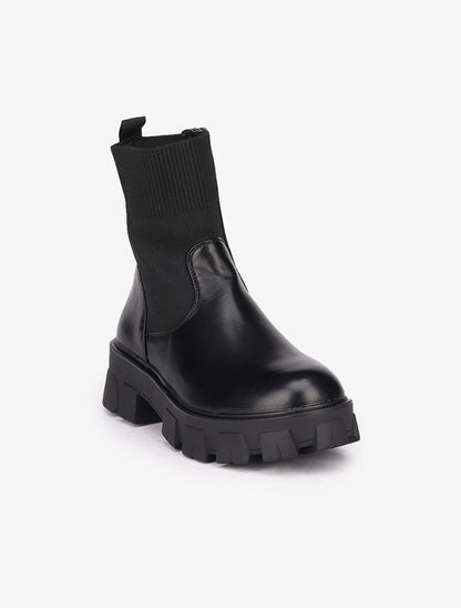 Bottines à semelles crantées - Noir - 3