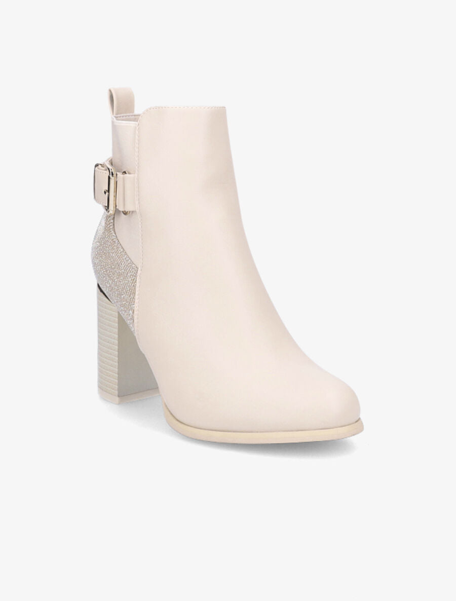 Bottines à contrefort pailleté - Beige - 2