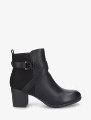 Bottines à talon et sangles croisées - Noir - 1