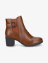 Bottines élastiquées en simili - Camel - 1