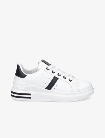 Tennis classique en simili - Noir/blanc - 5