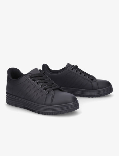 Tennis unis en simili - Noir - 4