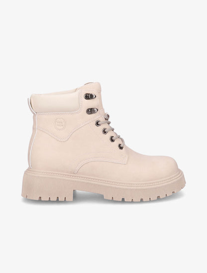 Boots crantées en suédine - Beige - 1