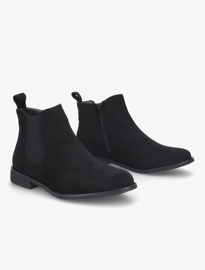 Bottines plates en suédine - Noir - 4