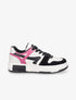Sneakers en simili à bandes contrastantes - Fushia - 1