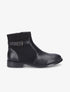 Bottines plates en simili et suédine - Noir - 5