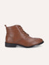 Bottines à lacets en simili - Camel - 1