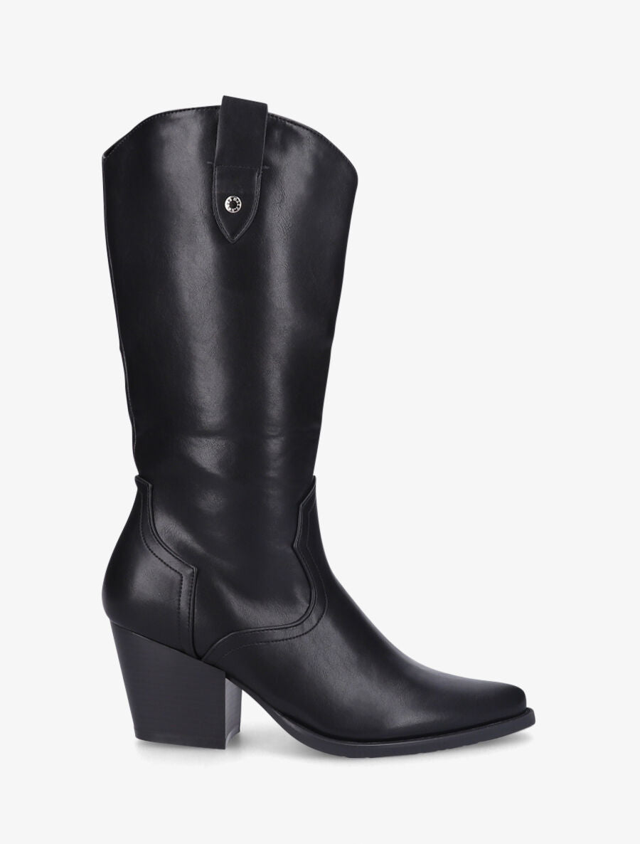 Bottes en simili style santiags - Noir - 5