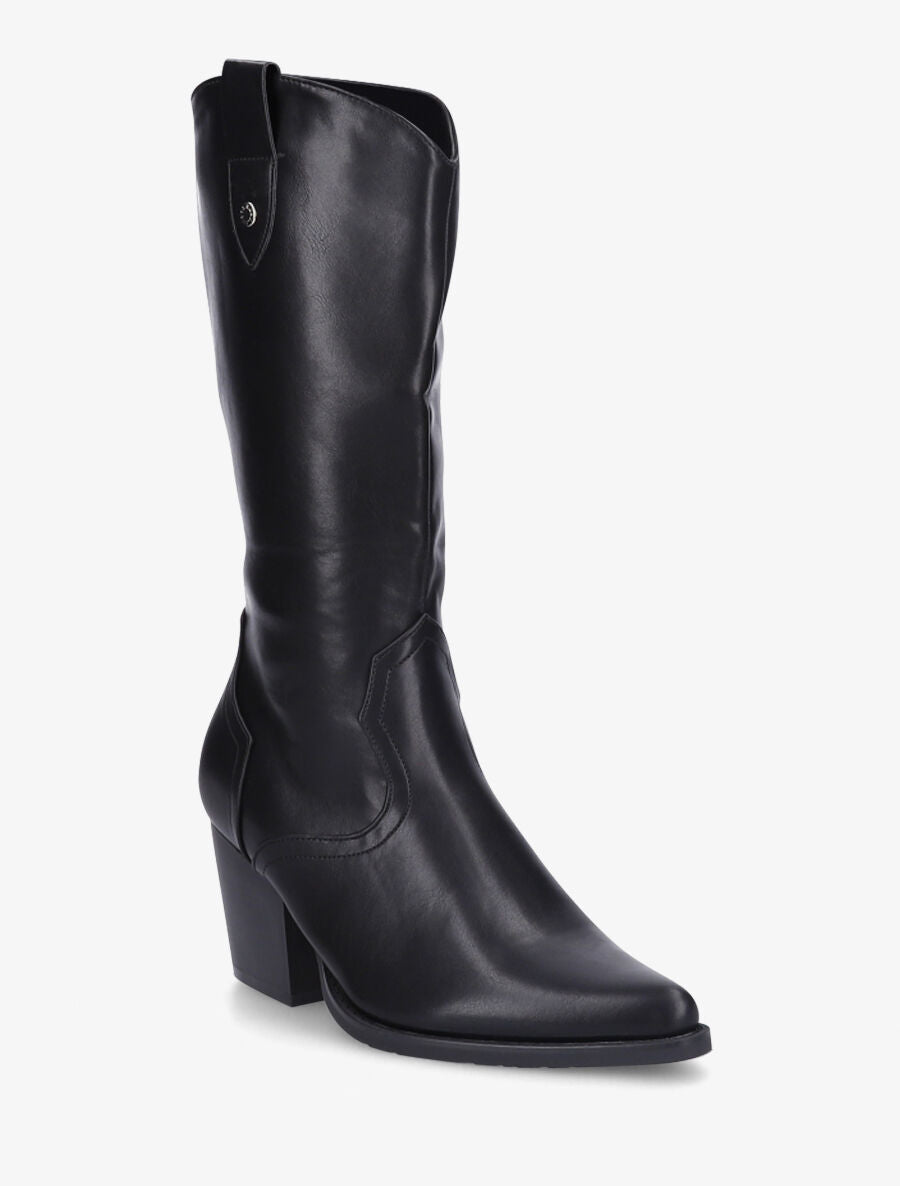 Bottes en simili style santiags - Noir - 2