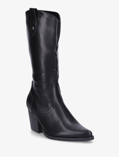 Bottes en simili style santiags - Noir - 2