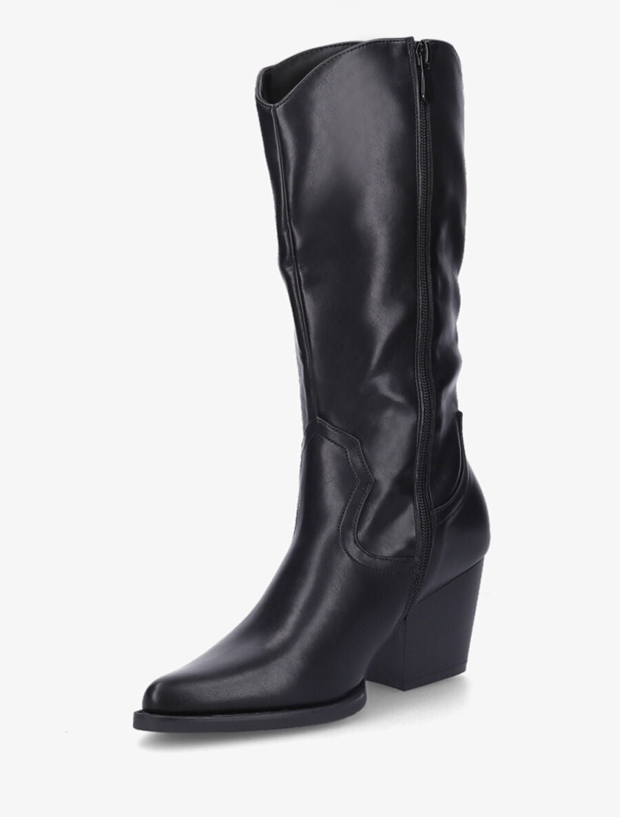 Bottes en simili style santiags - Noir - 3