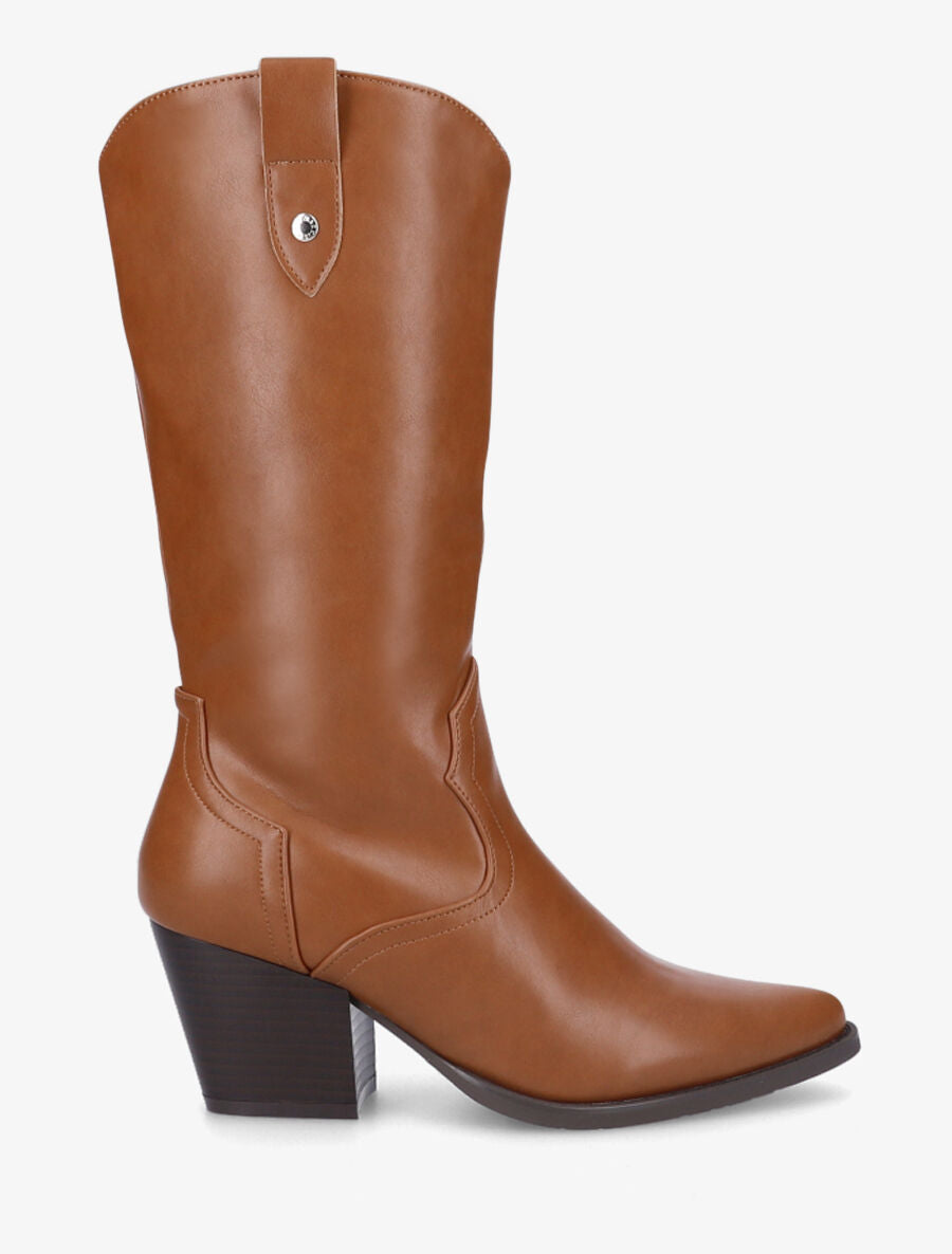 Bottes en simili style santiags - Camel - 1