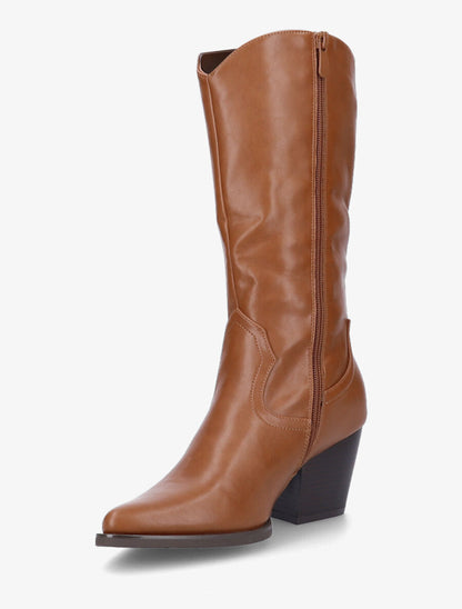 Bottes en simili style santiags - Camel - 3