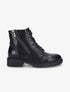 Bottines plates à lacets et double zips - Noir - 1