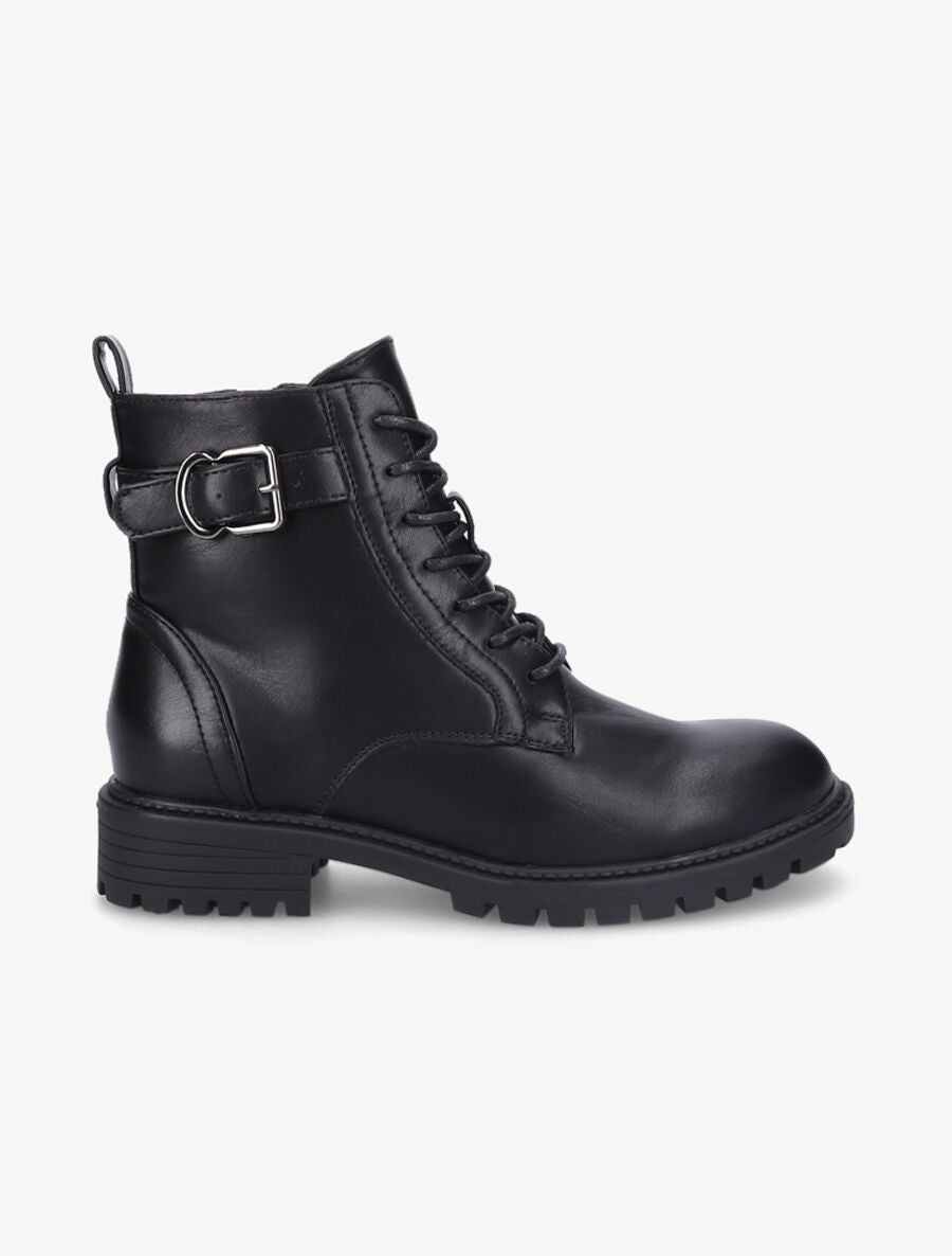 Bottines à lacets et semelle crantée - Noir - 1