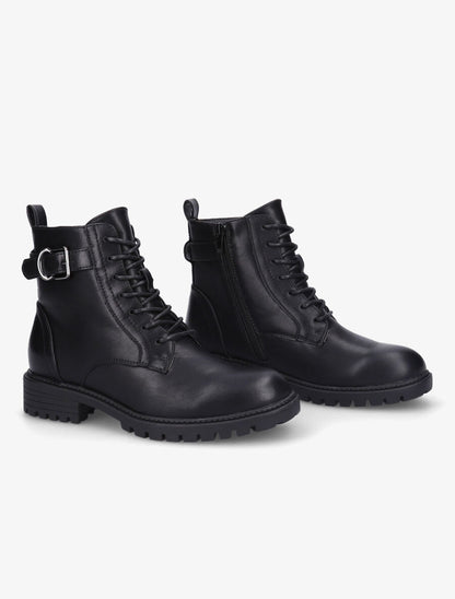 Bottines à lacets et semelle crantée - Noir - 4
