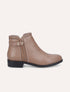 Bottines plates effet croco - Taupe - 5