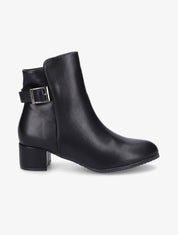 Bottines à talon et à boucle - Noir - 5