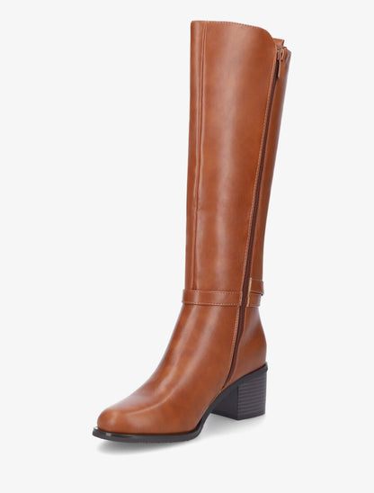 Bottes simili à côté élastiqué - Camel - 3