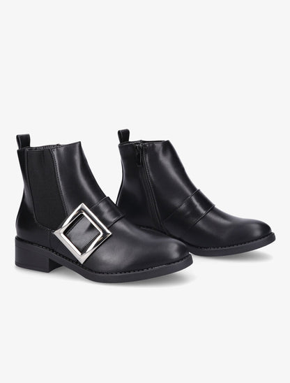 Bottines à bride carrée - Noir - 4