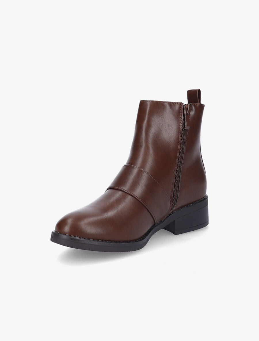 Bottines à bride carrée - Marron - 3