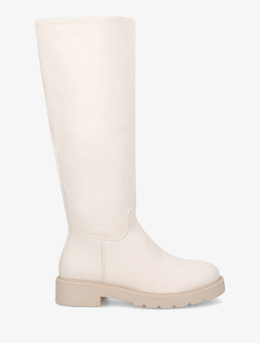 Bottes en simili effet gomme - Beige - 5