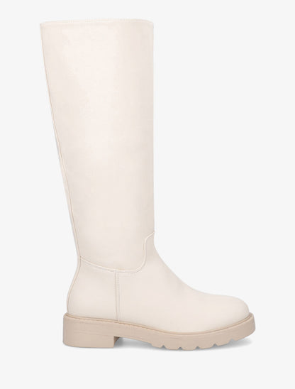 Bottes en simili effet gomme - Beige - 5