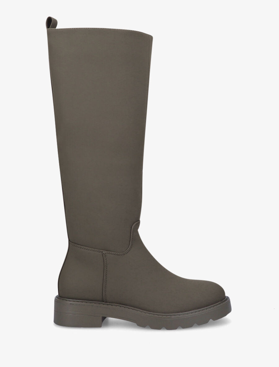 Bottes en simili effet gomme - Kaki - 5