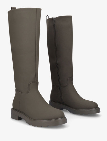 Bottes en simili effet gomme - Kaki - 4