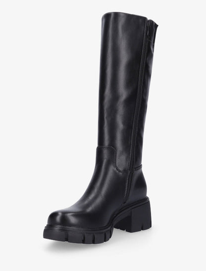 Bottes en simili à talon carré - Noir - 3