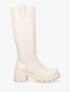 Bottes en simili à talon carré - Beige - 1