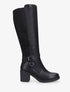 Bottes bi-matière en simili et suédine - Noir - 1