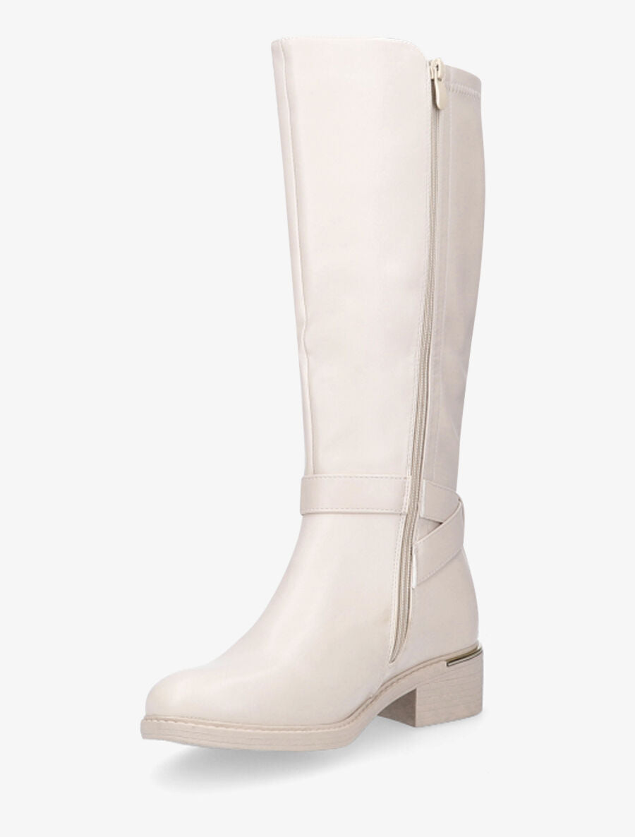 Bottes classiques à empiècement métallique - Beige - 3