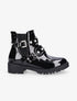 Bottines vernies à strass et double sangles - Noir - 1
