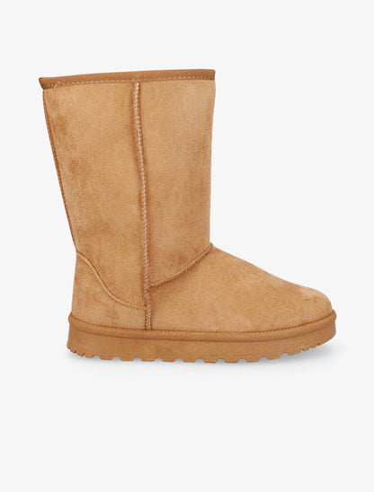 Boots fourrées montantes en suédine - Camel - 1