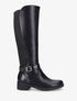 Bottes élastiquées à contrefort effet croco - Noir - 5