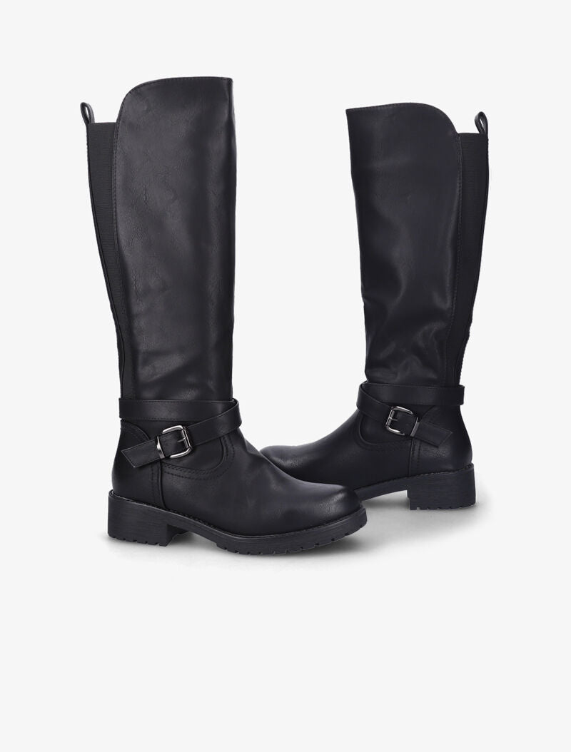Bottes élastiquées à boucle - Noir - 4